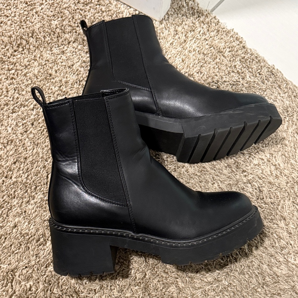 Madden Girl Chunky Black Ankle Booties